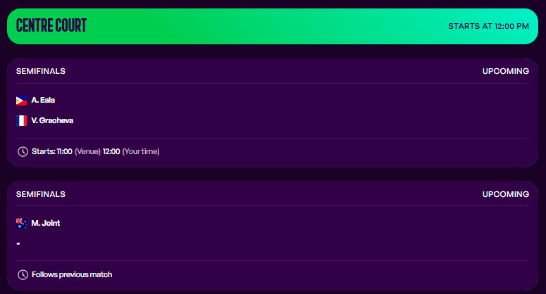 wta eastbourne horarios semifinales 2025